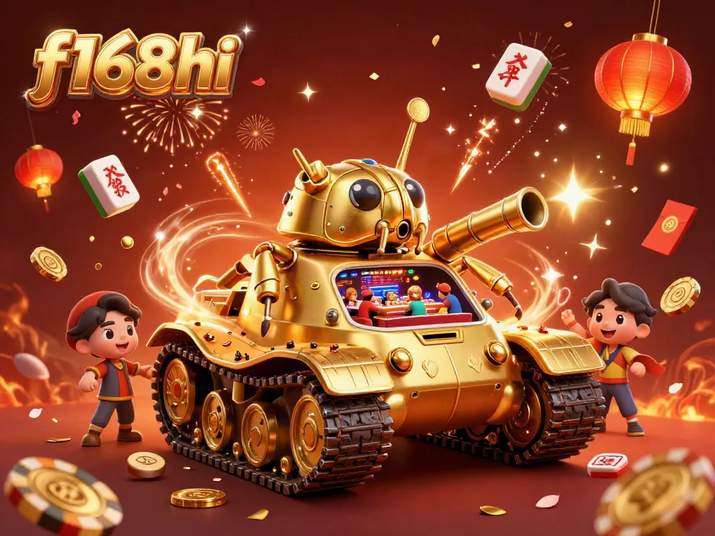 Engage in the vibrant world of f168hi with a stunning 3D casino tank illustration bursting with excitement.