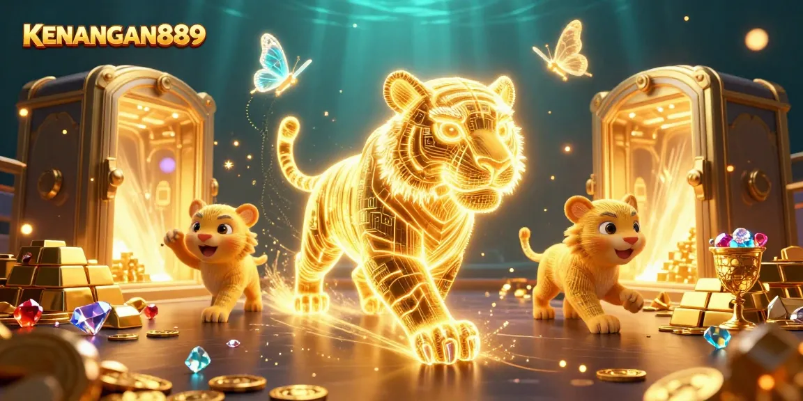 Win big with KENANGAN889's vibrant digital casino scene showcasing exciting gaming elements.