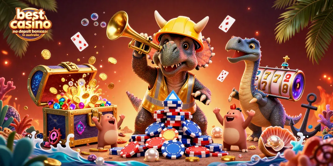 Experience the excitement of the best casino no deposit bonuses in Australia with vibrant casino-inspired characters.