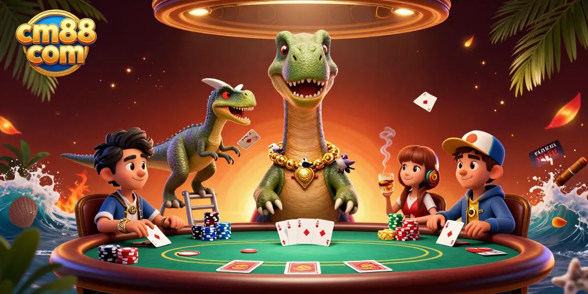 Engage with cm88 com features through a vibrant illustration showcasing unique casino elements.
