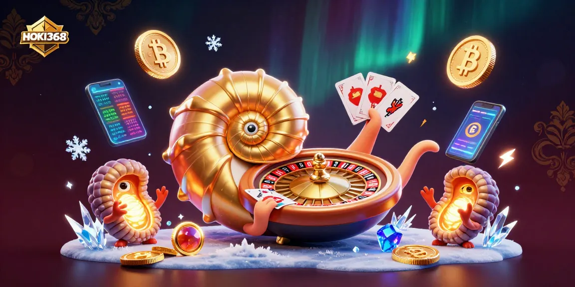 Experience thrilling wins at HOKI368 with a vibrant 3D scene of casino gaming excitement.
