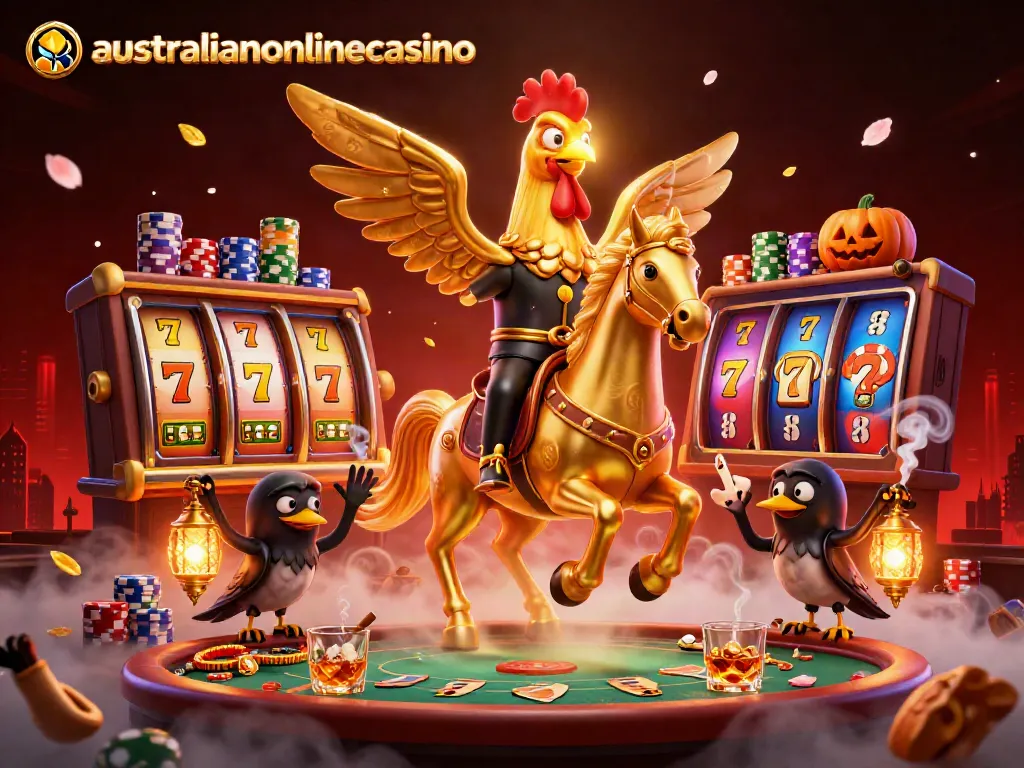 Spin to win with vibrant pokies and golden rooster in Australian online casino.