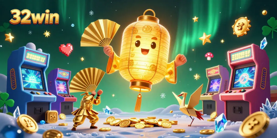 Experience vibrant gameplay at 32win with immersive casino environments, glowing game machines, and festive spirits.