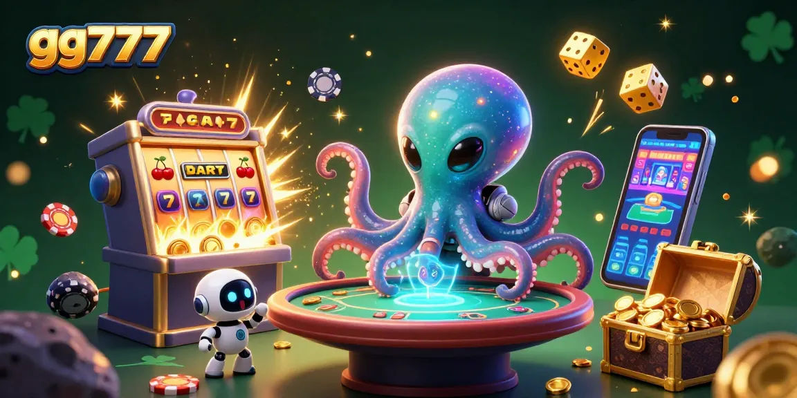 Experience thrilling gameplay with gg777 at a captivating 3D casino scene bursting with excitement and vibrant details.