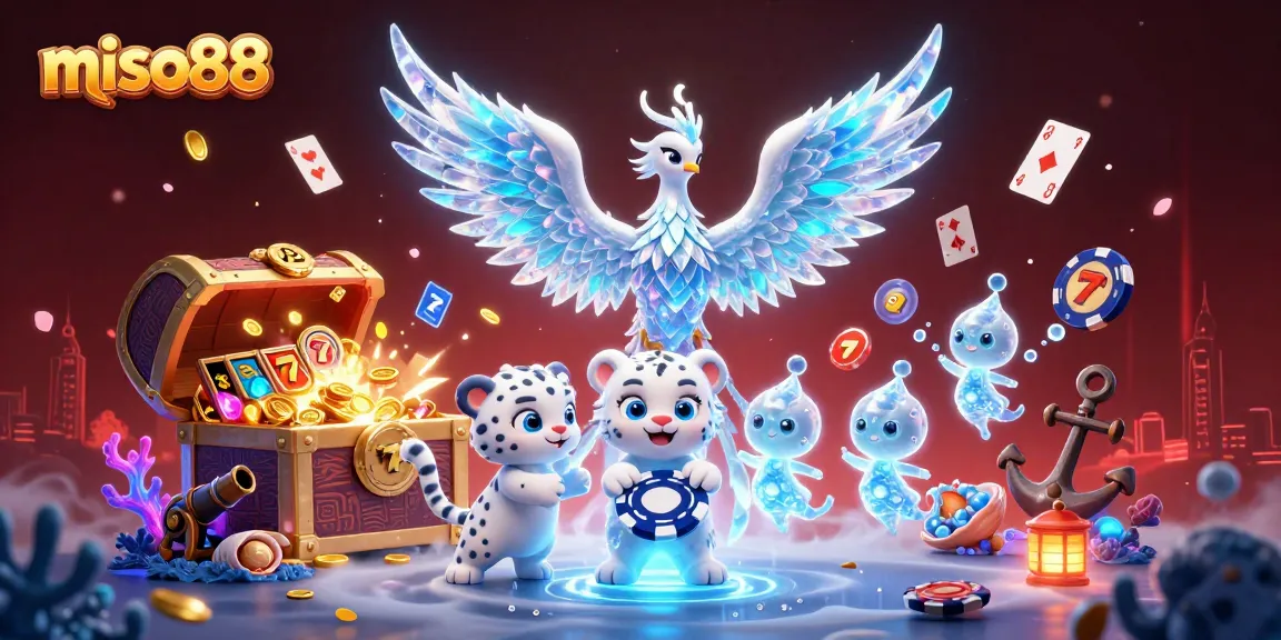 Experience the thrill of miso88 with vibrant casino elements in an enchanting 3D scene.