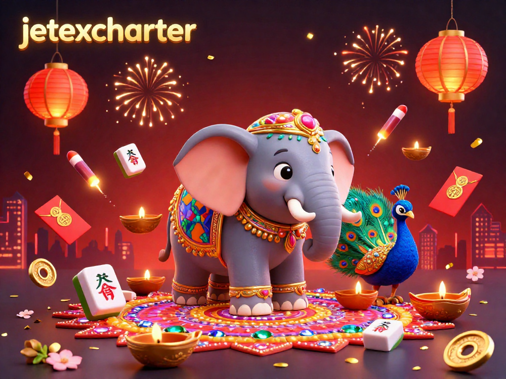 Experience vibrant gambling energy with jetexcharter, featuring festive elements and dynamic symbols of luck.