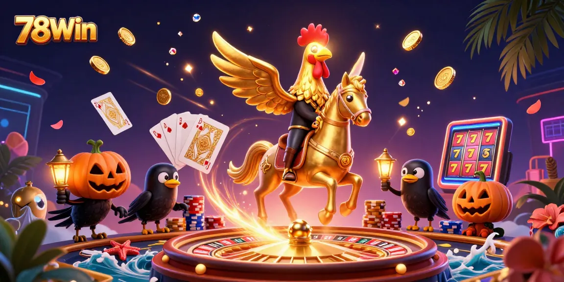 Experience thrilling gaming adventures with 78Win's captivating casino scene filled with rich rewards.