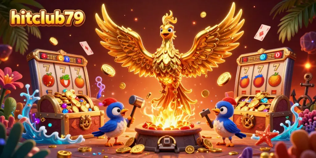 Play and win with hitclub79 at our vibrant online casino featuring dynamic gaming elements and entertaining scenes.