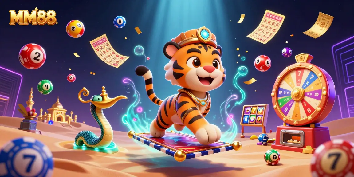 Experience the vibrancy of MM88 with a tiger sultan, sparkling casino elements, and dynamic jackpot excitement.