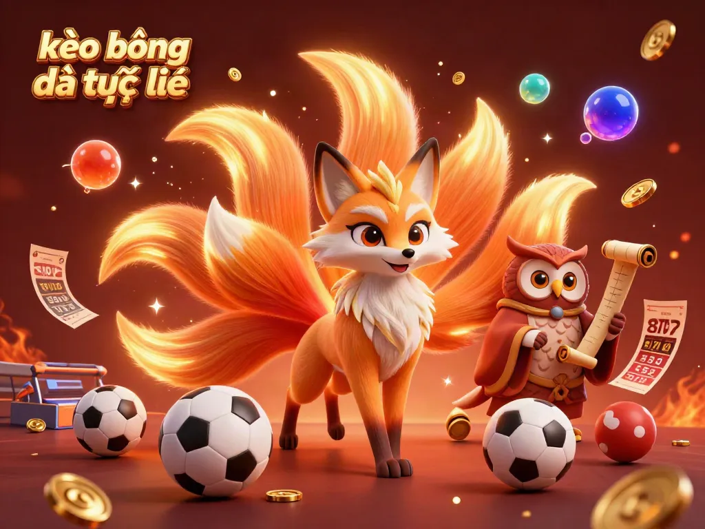 Experience vibrant betting action with the glowing kèo bóng đá trực tuyến characters amid immersive sports elements.