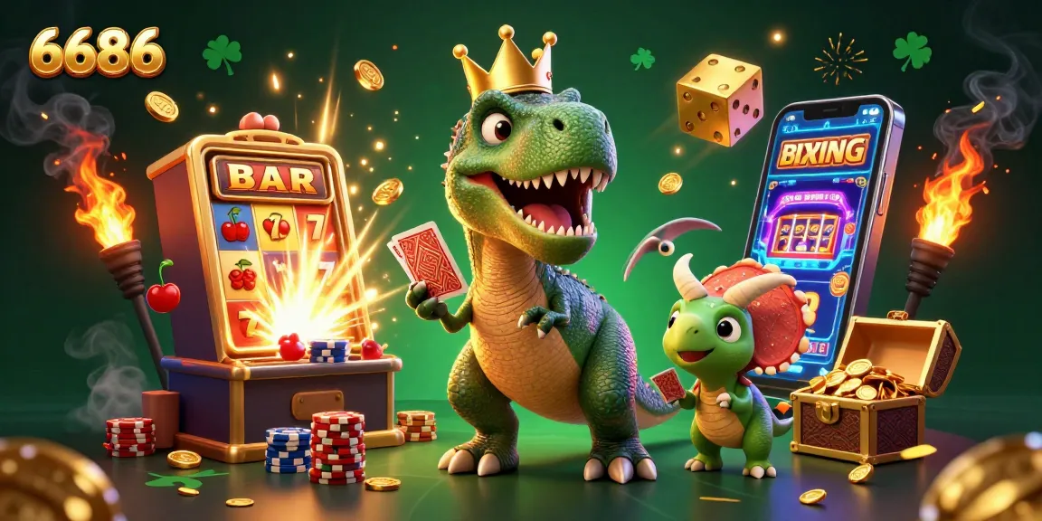 Engage with the vibrant 6686 casino characters in a dynamic game scene filled with jackpots and excitement.