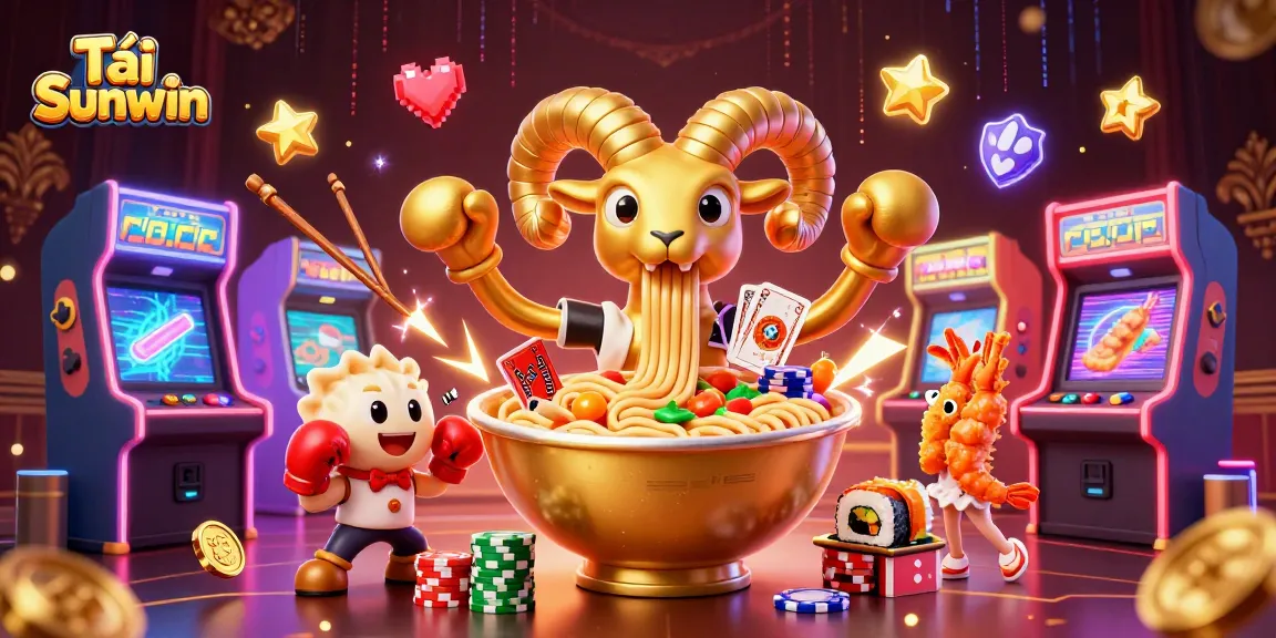 Tải Sunwin and win big with vibrant casino elements and colorful characters in a dynamic 3D scene.