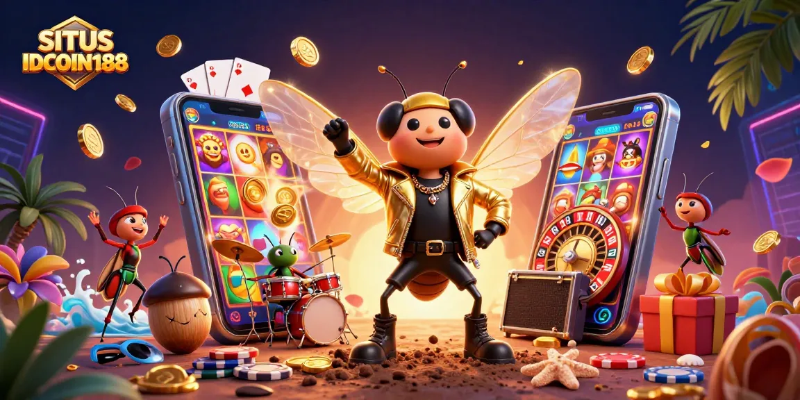Experience the excitement of SITUS IDCOIN188 with vibrant characters and thrilling casino elements.