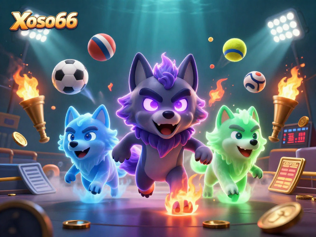 Engage with the thrilling world of Xoso66 featuring dynamic sports elements and enchanting ghostly wolves.