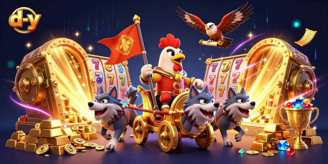 Experience thrilling jackpots with d-y's vibrant casino scene featuring dynamic slot elements.