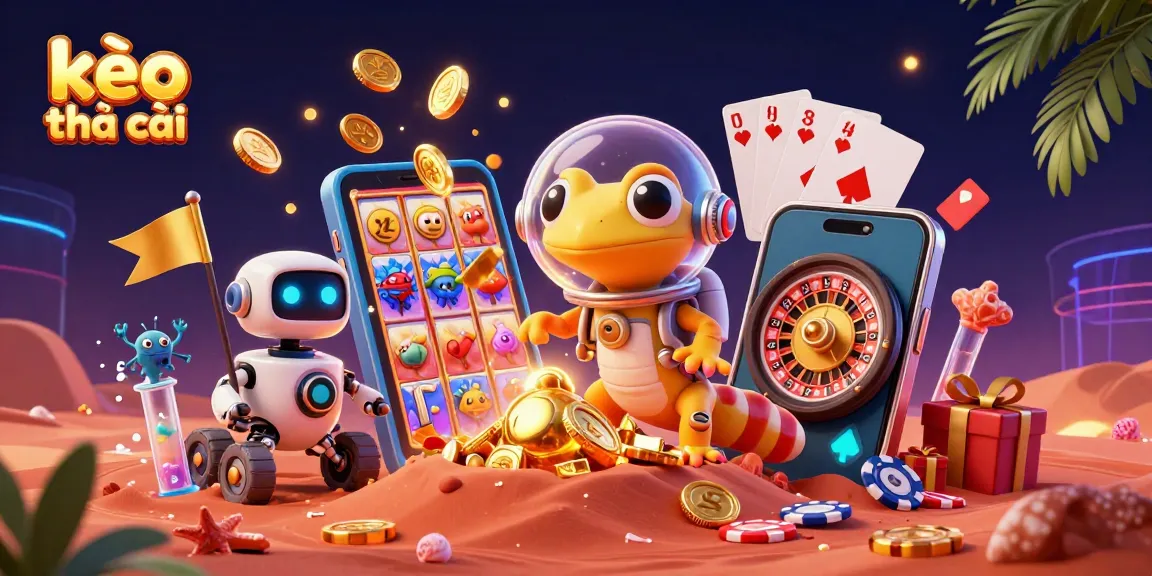 Experience the excitement of kèo nhà cái with vibrant, dynamic casino discovery featuring a Martian gecko!