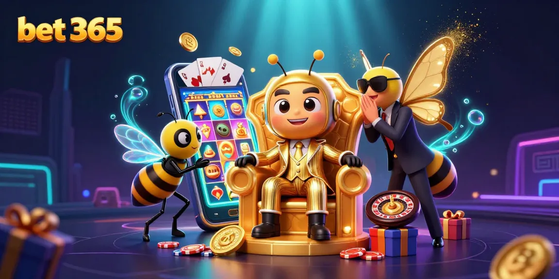 Engage with an exciting bet 365 gaming experience in this vibrant, dynamic casino-themed illustration.