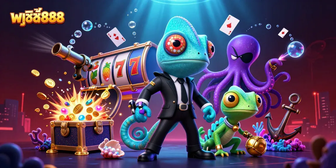 Engage with thrilling slot games featuring พุซซี่888, highlighted by animated characters and vibrant game elements.