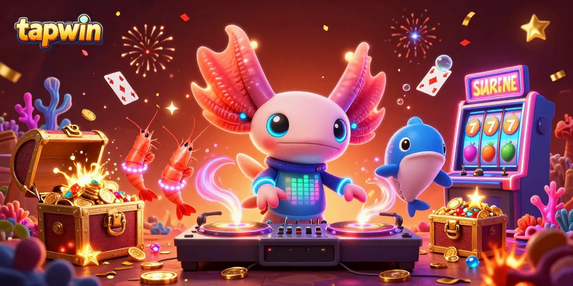 Tapwin brings electrifying fun with a neon-toned underwater casino scene featuring dynamic characters in vibrant action.